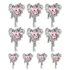 Alloy Nail Decorations 10pcs Heart Rhinestone Charms for Diy Art Phone Cases