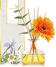 [Saussavita] Room Fragrance Reed Diffuser 210 ml, Aroma Diffuser with 7 Fragrance Sticks, Natural, Long-Lasting, Flower Room Fragrances for 120 Days, Air Freshener for The Office and Bathroom