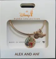 New Disney Parks Alex And Ani Sleeping Beauty 2-Sided Rose Gold Bangle Bracelet
