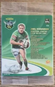 NRL Samboy The Footy Frames Tazo ~ Joel Monaghan ~ Canberra Raiders ~ A10/64