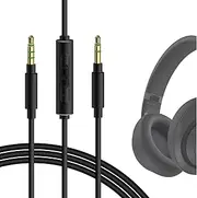 Geekria Audio Cable with Mic Compatible with Beats Studio Pro Solo 4 Solo 3 Pro Headphones, 1/8" (3.5mm) to 3.5mm Replacement Stereo Cord with Inline Microphone and Volume Control (4ft/1.2m)