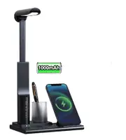 Touch LED Desk Lamp，Dimmable Bedside Study Reading Table Light mit 15W QI Charge