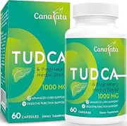 TUDCA Liver Support Supplements 1000mg - 60 Vegan Capsules,TUDCA Bile Salts with Milk Thistle Herbal Blend Formula for Liver Cleanse Detox & Repair