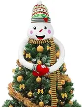 Snowman Christmas Tree Hugger Christmas Tree Decoration Topper with Large Hat Shawl and Poseable Arms Winter Holiday Wonderland Decorations