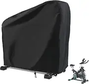 Rilime Exercise Bike Cover, Upright Cycling Protective Stationary Bike Covers Outdoor Storage Waterproof Dustproof Bicycle Cover Ideal for Indoor & Outdoor Fitness(Black)