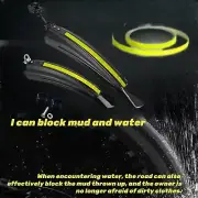 Plastic Front Rear Fender Mudguard Splash Guard Set Black for Bike Bicycle