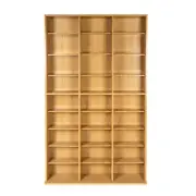 Maple Media Storage DVD CD Organizer Cabinet Book Shelves Wood Shelf Adjustable