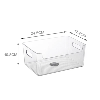 Acrylic Storage Tray 24.5x17.2x10.8cm Clear Office Kitchen Organiser Container