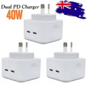 Fast Charger PD 40W Power Adapter Type-C Block For iPhone 16 15 14 13 12 Samsung
