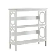 Sarantino Laurel 3-Tier Bookshelf Display Rack in White