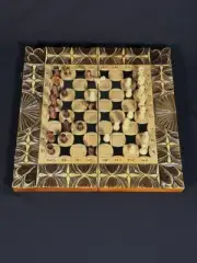 Wooden Chess, Backgammon & Checkers Set, Full Game Board Set, Family Gift Idea