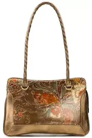 NWT-Patricia Nash, Malvizza Vintage Italian Pheasant Metallic Satchel