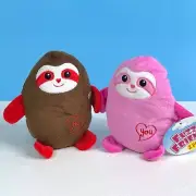 Fuzzy Friends Valentine's Day Pair Sloth Monkey YOU & ME 5.5" Plush Stuffed Toys