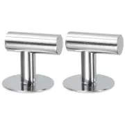 2Pcs Stainless Steel Hat Hooks, Towel Hooks Robe Hooks(50x50mm Bright)