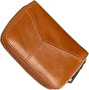 HONMEET Unisex Fashion Magnetic Card Wallet Holder Bag for Bank Business Cards Cash Storage Purse Wallet Brown