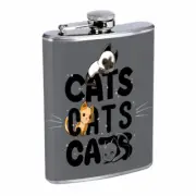Cats Em1 Flask 8oz Stainless Steel Hip Drinking Whiskey
