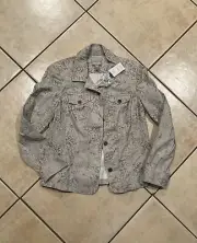 Women's Chicos Cream Patterned Jacket Size 0