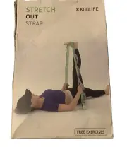 Koolife Stretching Yoga Strap with Carry Bag, 12 Loops, 1.5" W x 8' L