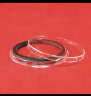 (2) AirTite Coin Holder Capsules with Black Ring for 1 oz Silver Round 39 mm