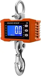 Dpaaoyer 1Set Digital Crane Scale 1000Kg Digital Hanging Scale for Farm,Factory,Construction Orange