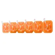 6PCS Acrylic Adhesive Hook Wall Mount Traceless Drilling Free Strong Bearing Capacity for Kitchen Bathroom Orange