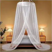 Bed Curtains from Ceiling,100% Polyester Breathable Mesh Lace Princess Bed Canopy, Reading Nook Canopys,Romantic Elegance for Bedroom Bedding Accessories(White)