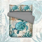 Quilt Duvet Doona Cover Set Single Double Queen King Bed Size Sea Turtle