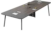 YQMHEZ Conference Table, Modern Seminar, Boardroom Desk, Computer Desk with Wooden Tabletop, Rectangular Seminar Table for 8 People(280cm)