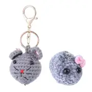 Artisanal Mouse/Hamster Yarn Keychain Delicate Knitting Plush Toy Pendant for