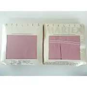 Atelier Martex King Set Flat and Fitted Sheets Pink Percale 200 Thread Count New