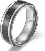 [SCOCCA] Titanium Steel Smart Sensor Thermostat Ring, Couple's Fashion Smart Sensor Thermostat Ring