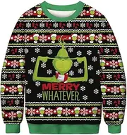 [FULNEW] Ugly Christmas Sweatshirt for Couples, Plus Size Christmas Sweater, Unisex Long Sleeve Pullover Crewneck Top, Style1, Medium