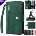 For iPhone 16 15 14 13 12 11 Plus Pro Max 8/7 Zip Case Leather Wallet Flip Cover