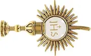 [Luxshiny] Communion Cross Brooch Insignia Clothes Pin Tie Fashion Cross First Communion Decorations Cross Pin Religious Brooch Pin Elegant Cross Brooch Lapel Pin Golden Zinc Alloy