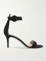 [Gianvito Rossi] Gianvito Rossi - Portofino 70 Suede Sandals - Black - IT34 IT 34 Black