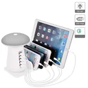 5 Multi Port USB LED Lamp Charging Station Quick Charger Fast Charging Dock
