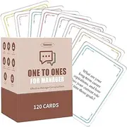 Manager One-to-One Cards, 120 Conversation Prompts Cards for Effective Manager Check-ins, 8 Key Categories for Morning Meeting Coaching Team Building, Practical Tools for New & Experienced Managers