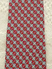 Emilio Pucci Cravate All Silk Neck Tie Red Light Blue White Stars 52" NIB