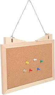 Operitacx Firm Practical Desk Cork Board Wooden Framed Bulletin Board for Photos Messages Decorative Wall Display