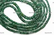 100% Natural Emerald Gemstone Faceted Rondelles Beads Size-3-6mm (Variation)