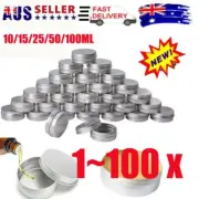 1~100X Mini Empty Cosmetic Pot Lip Balm Jar Tin Container Silver Box Container