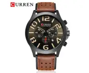 Fashion Chronograph CURREN Mens Watches Analog Quartz Waterproof Sport Wrist Watch Men Military Leather Relogio Masculino Brown Black