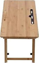 Bamboo Folding Laptop Table Study Desk with Storage Drawer for Home Use