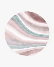 245' Round | Machine Washable Runner Rug | Kid & Pet Friendly | Indoor Rug | Watercolour Waves Pale Mauve Rug | Ruggable