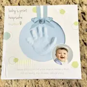 Tiny Ideas Baby’s Or Pets Hand Or Foot Clay Print Hanging Ornament Keepsake Blue