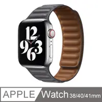 在飛比找PChome24h購物優惠-Apple Watch 7/6/5/4/3/2/SE 皮製鏈