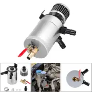 2 Port Reservoir Baffled Tank Oil Catch Can with Drain Valve Breather Polished (for: Honda)