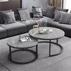 2X Round Nesting Coffee Tea Table Solid Marble Sofa Side Bedside Desk Home Offic