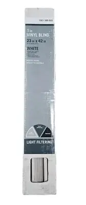 Home Depot 1" White Vinyl Mini-Blinds 23"Wx42"H Light Filtering NIB Wand Control