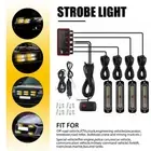 4X LED Amber Car Truck Emergency Beacon Warning Hazard Flash Strobe Light Bar H